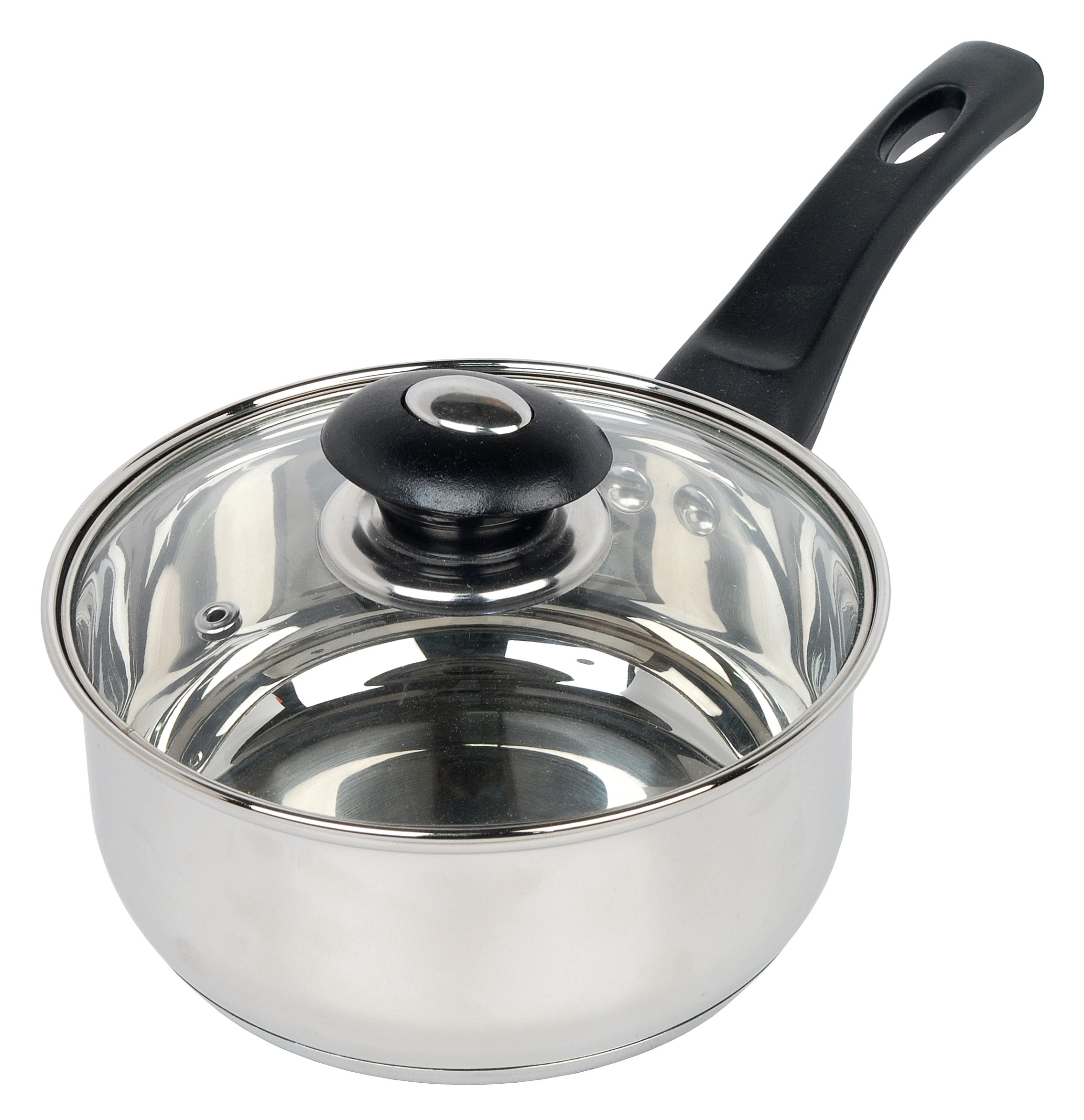 16cm Stainless Steel Sauce Pan & Glass Lid